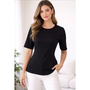 Banana Republic Blouse Sz Small Stretch Short Sleeve Pull Over Rayon NWT